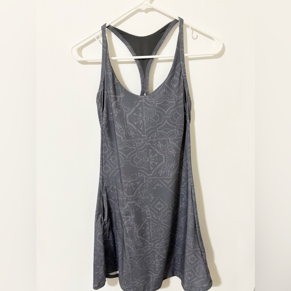 Prana Size XS Gray Sleeveless Racerback Opal Dress Athletic Pockets NEW NWT